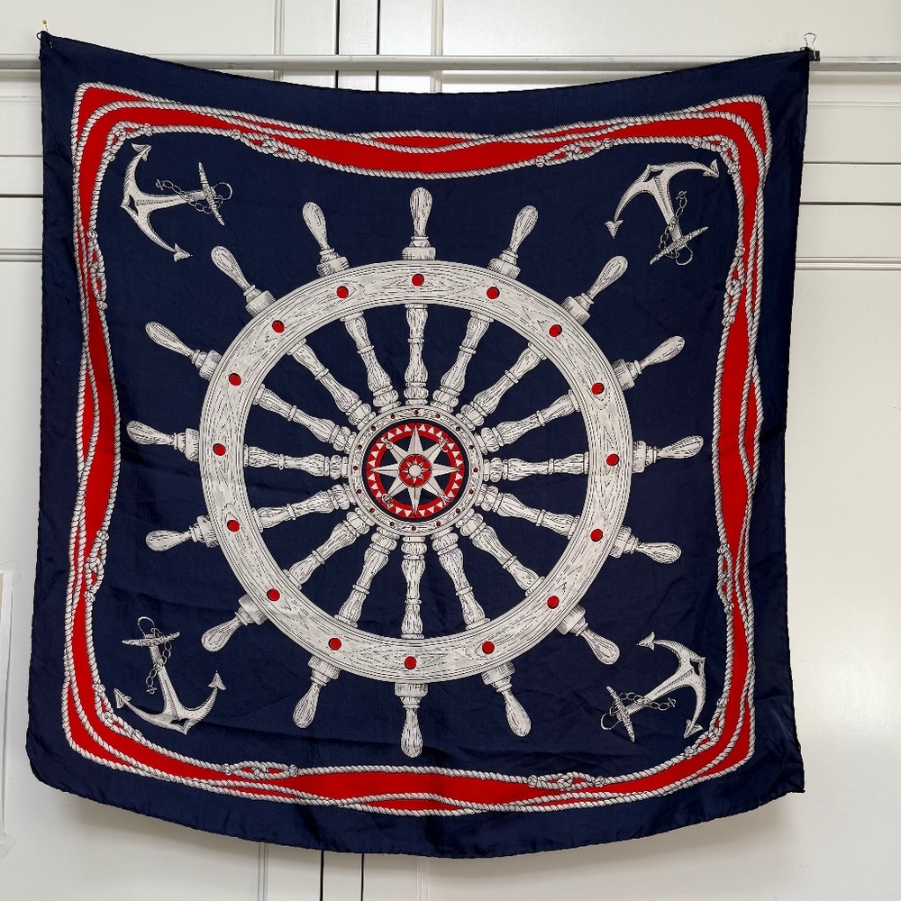 Vintage Nautical Silk Scarf – "Club der Kreuzfahrer" by Neckermann Seereisen